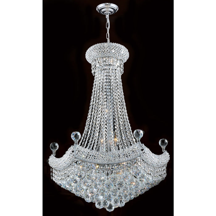 Empire Polished Chrome Clear Crystal 15 Light Chandelier - Chandeliers