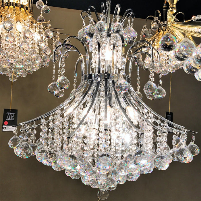 Empire Polished Chrome Clear Crystal 15 Light Chandelier - Chandeliers