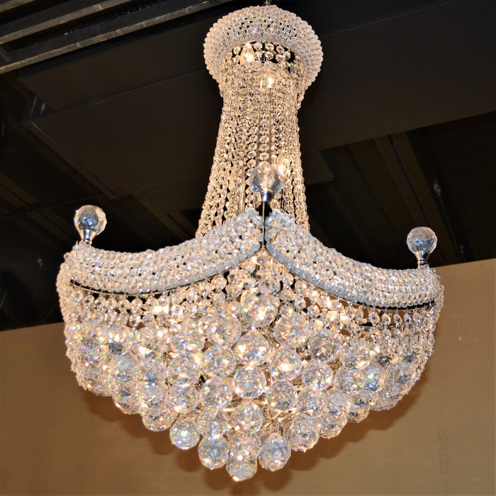 Empire Polished Chrome Clear Crystal 15 Light Chandelier - Chandeliers