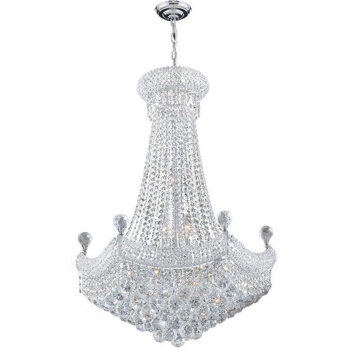 Empire Polished Chrome Clear Crystal 15 Light Chandelier - Chandeliers