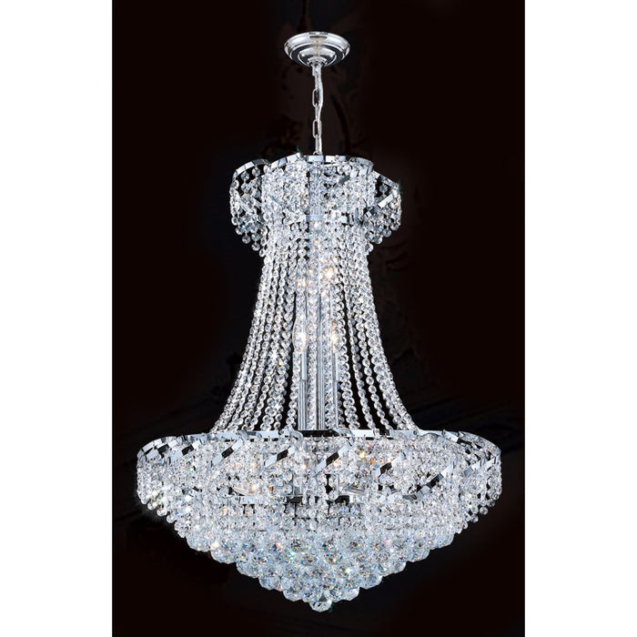 Empire Polished Chrome Clear Crystal 15 Light Chandelier - Chandeliers