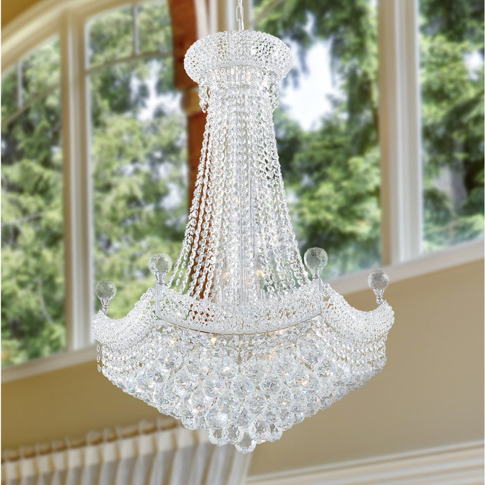 Empire Polished Chrome Clear Crystal 15 Light Chandelier - Chandeliers