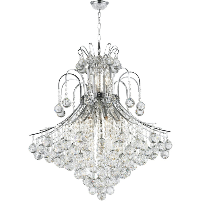 Empire Polished Chrome Clear Crystal 15 Light Chandelier - Chandeliers