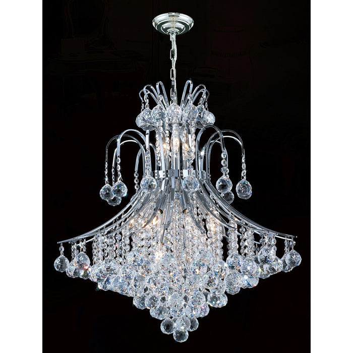 Empire Polished Chrome Clear Crystal 15 Light Chandelier - Chandeliers