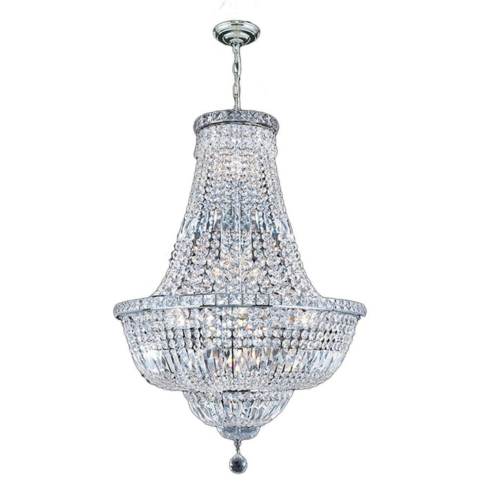 Empire Polished Chrome Clear Crystal 15 Light Chandelier - Chandeliers