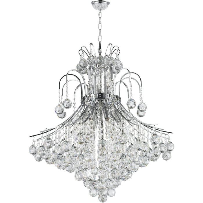 Empire Polished Chrome Clear Crystal 15 Light Chandelier - Chandeliers
