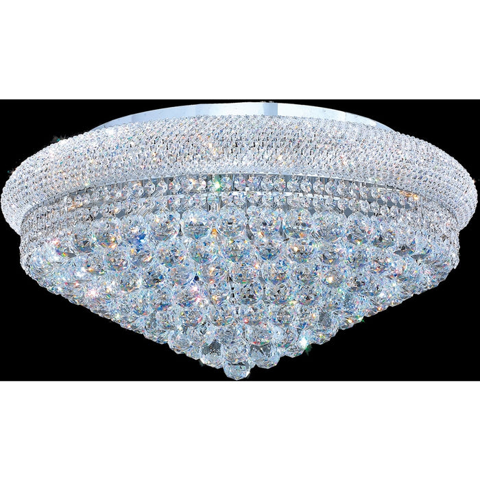 Empire Polished Chrome Clear Crystal 15 Light Flushmount - Flushmounts