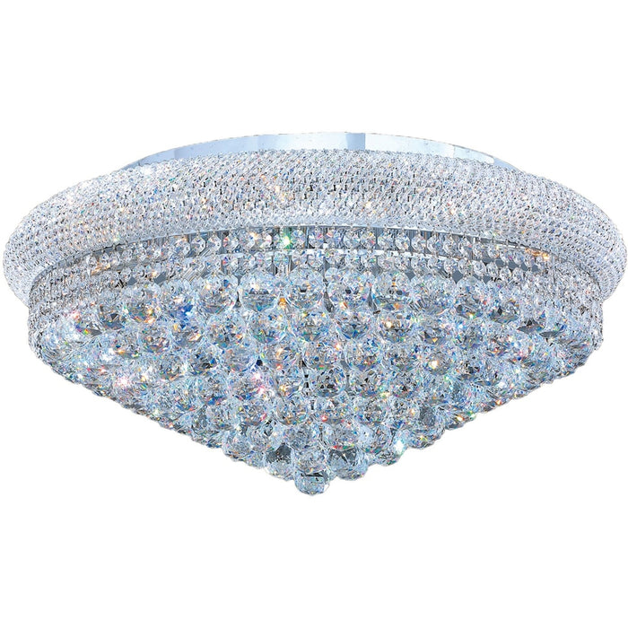 Empire Polished Chrome Clear Crystal 15 Light Flushmount - Flushmounts