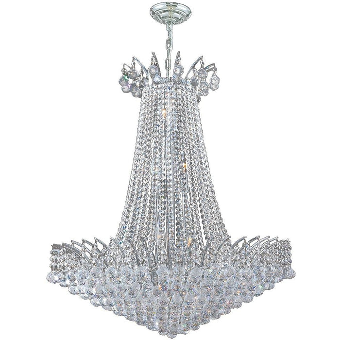 Empire Polished Chrome Clear Crystal 16 Light Chandelier - Chandeliers