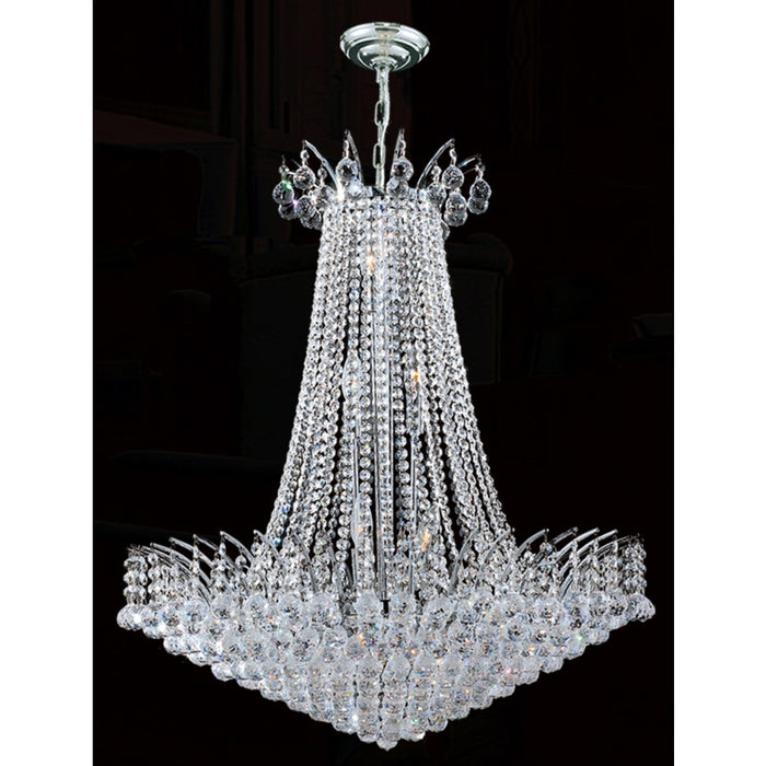 Empire Polished Chrome Clear Crystal 16 Light Chandelier - Chandeliers