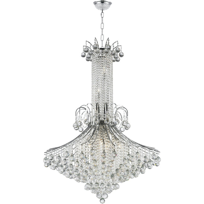 Empire Polished Chrome Clear Crystal 16 Light Chandelier - Chandeliers