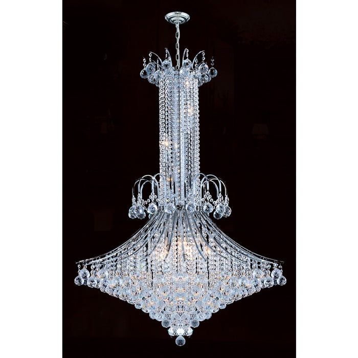Empire Polished Chrome Clear Crystal 16 Light Chandelier - Chandeliers