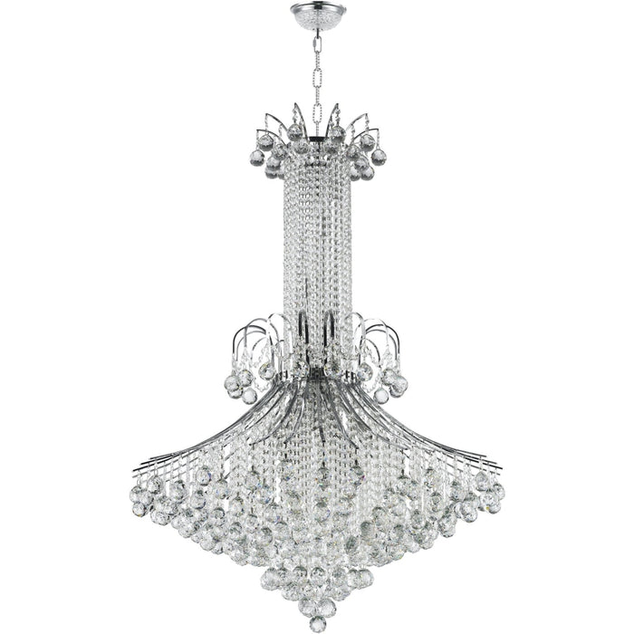 Empire Polished Chrome Clear Crystal 16 Light Chandelier - Chandeliers