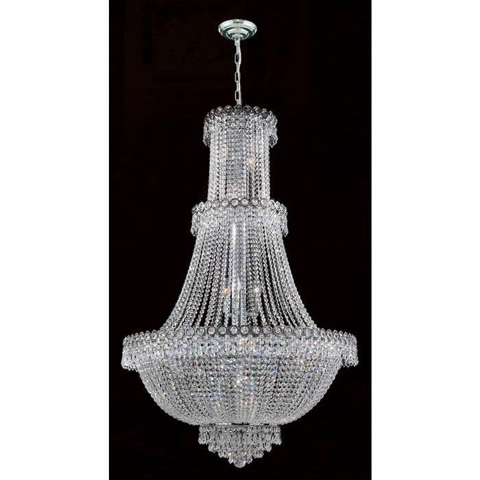 Empire Polished Chrome Clear Crystal 17 Light Chandelier - Chandeliers