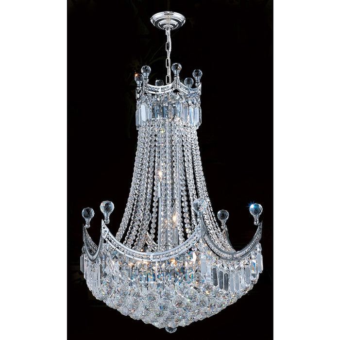 Empire Polished Chrome Clear Crystal 18 Light Chandelier - Chandeliers