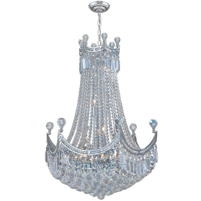 Empire Polished Chrome Clear Crystal 18 Light Chandelier - Chandeliers