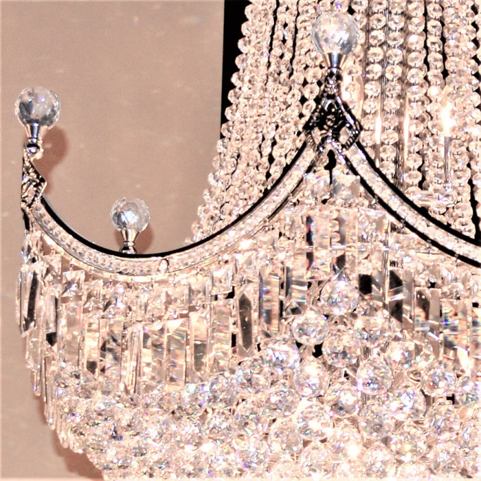 Empire Polished Chrome Clear Crystal 18 Light Chandelier - Chandeliers