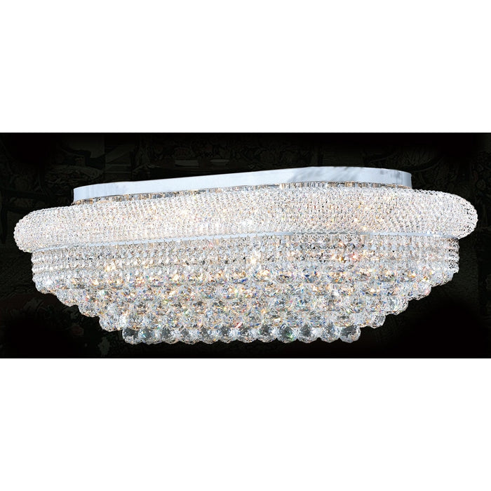 Empire Polished Chrome Clear Crystal 18 Light Flushmount - Flushmounts