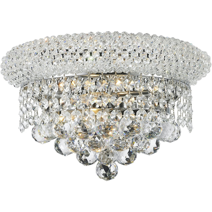 Empire Polished Chrome Clear Crystal 2 Light Wall Sconce - Wall Sconces