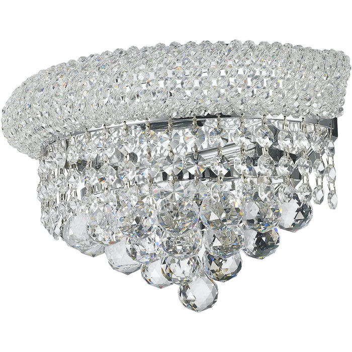 Empire Polished Chrome Clear Crystal 2 Light Wall Sconce - Wall Sconces