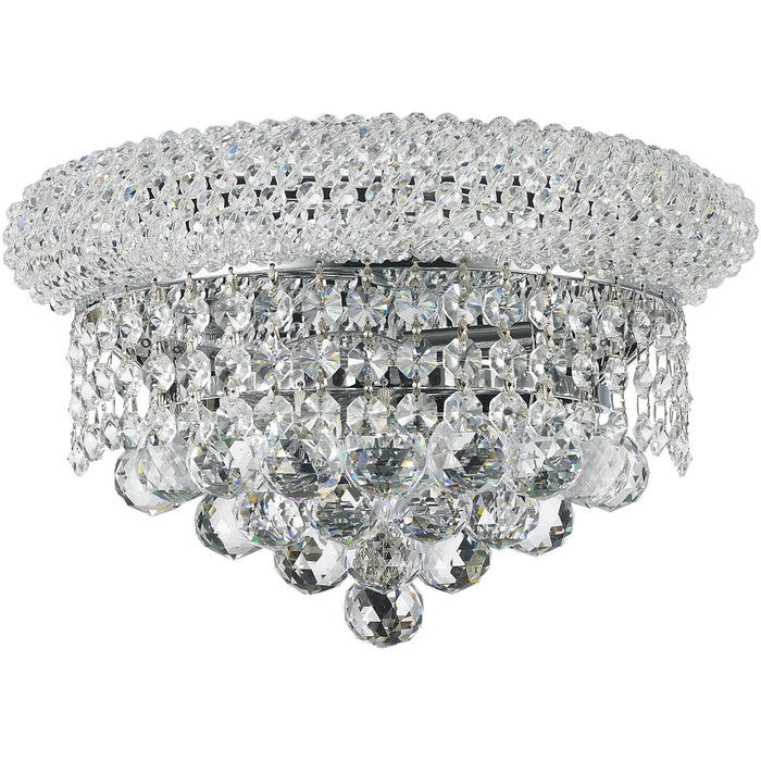 Empire Polished Chrome Clear Crystal 2 Light Wall Sconce - Wall Sconces