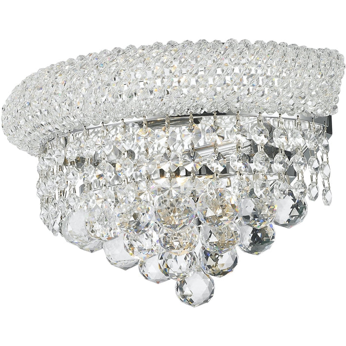Empire Polished Chrome Clear Crystal 2 Light Wall Sconce - Wall Sconces
