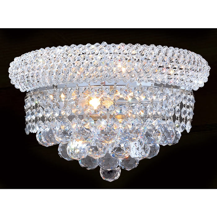 Empire Polished Chrome Clear Crystal 2 Light Wall Sconce - Wall Sconces