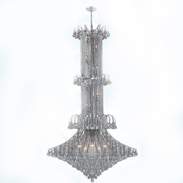 Empire Polished Chrome Clear Crystal 20 Light Chandelier - Chandeliers