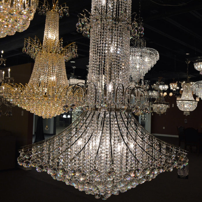 Empire Polished Chrome Clear Crystal 20 Light Chandelier - Chandeliers
