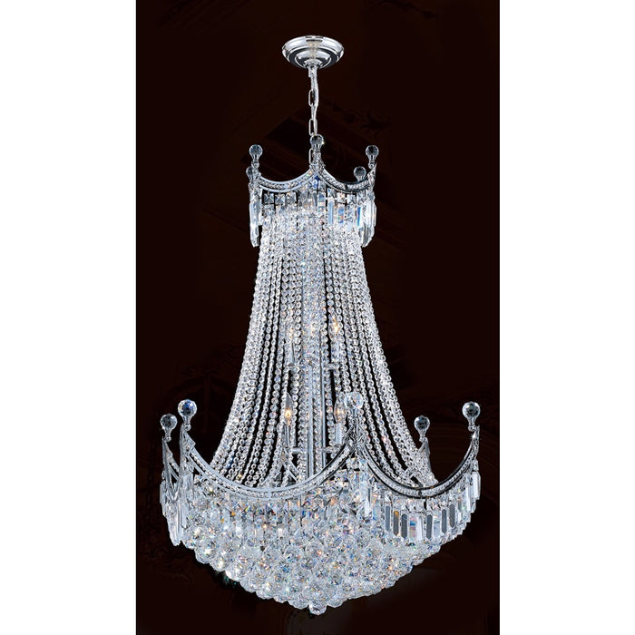 Empire Polished Chrome Clear Crystal 24 Light Chandelier - Chandeliers