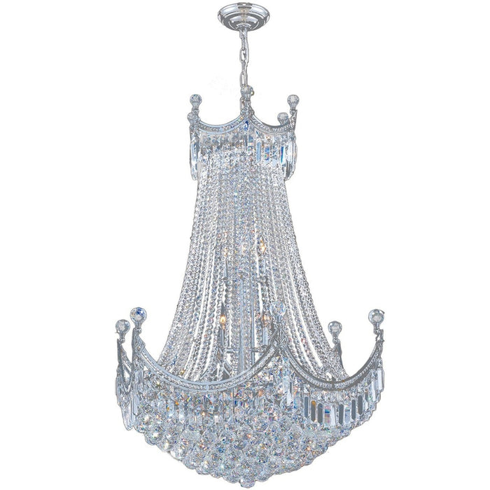 Empire Polished Chrome Clear Crystal 24 Light Chandelier - Chandeliers