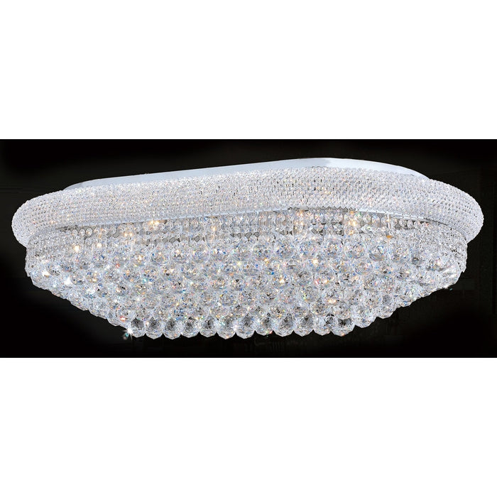 Empire Polished Chrome Clear Crystal 24 Light Flushmount - Flushmounts
