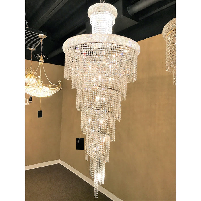 Empire Polished Chrome Clear Crystal 28 Light Chandelier - Chandeliers