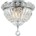 Empire Polished Chrome Clear Crystal 3 Light Flushmount - Flushmounts