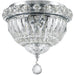 Empire Polished Chrome Clear Crystal 3 Light Flushmount - Flushmounts