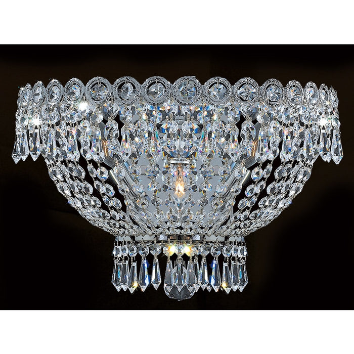 Empire Polished Chrome Clear Crystal 3 Light Wall Sconce - Wall Sconces
