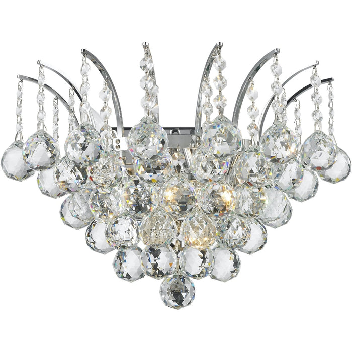 Empire Polished Chrome Clear Crystal 3 Light Wall Sconce - Wall Sconces