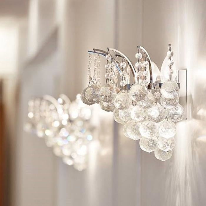 Empire Polished Chrome Clear Crystal 3 Light Wall Sconce - Wall Sconces