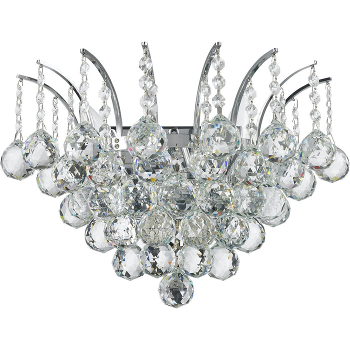 Empire Polished Chrome Clear Crystal 3 Light Wall Sconce - Wall Sconces