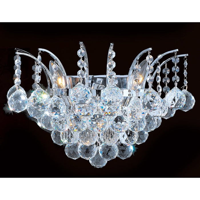Empire Polished Chrome Clear Crystal 3 Light Wall Sconce - Wall Sconces
