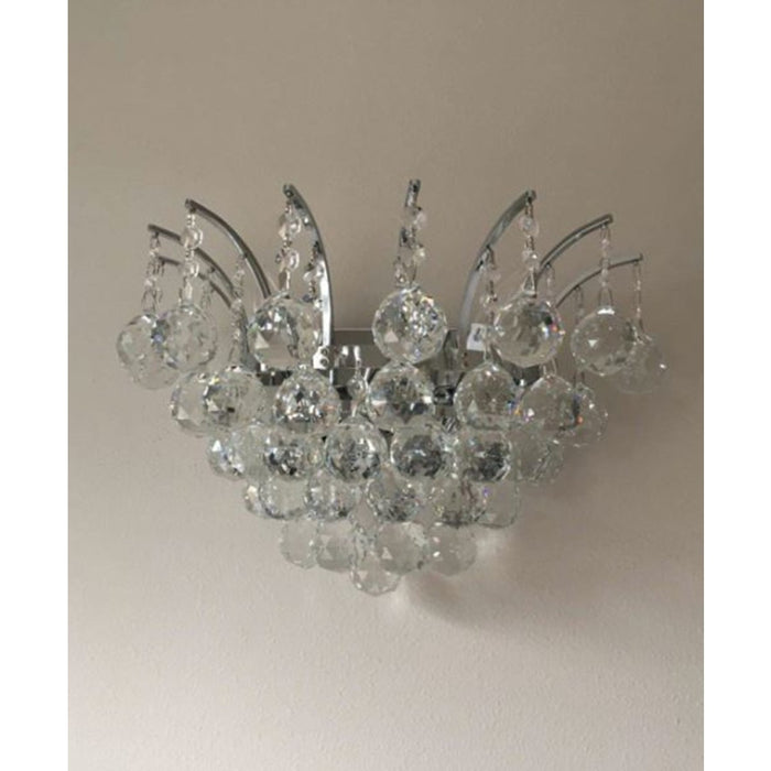 Empire Polished Chrome Clear Crystal 3 Light Wall Sconce - Wall Sconces