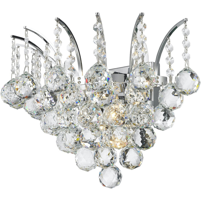 Empire Polished Chrome Clear Crystal 3 Light Wall Sconce - Wall Sconces