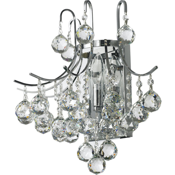 Empire Polished Chrome Clear Crystal 3 Light Wall Sconce - Wall Sconces