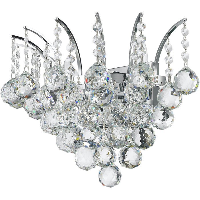 Empire Polished Chrome Clear Crystal 3 Light Wall Sconce - Wall Sconces