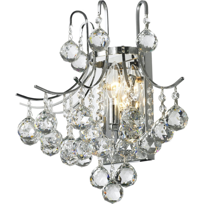 Empire Polished Chrome Clear Crystal 3 Light Wall Sconce - Wall Sconces