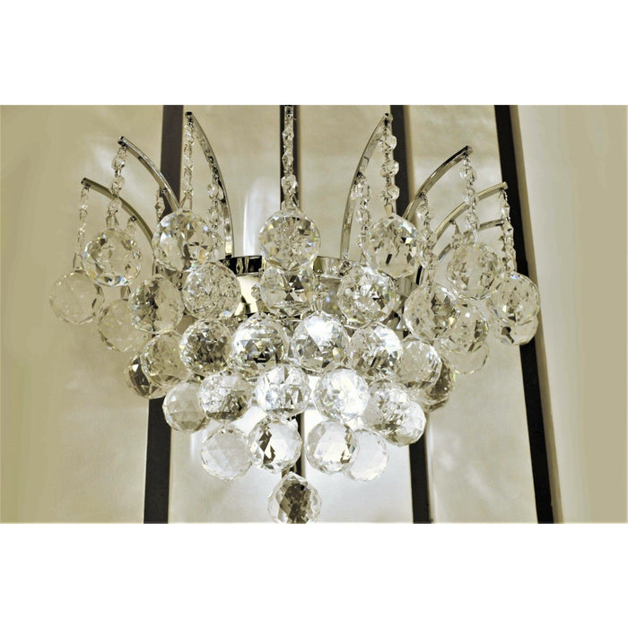 Empire Polished Chrome Clear Crystal 3 Light Wall Sconce - Wall Sconces