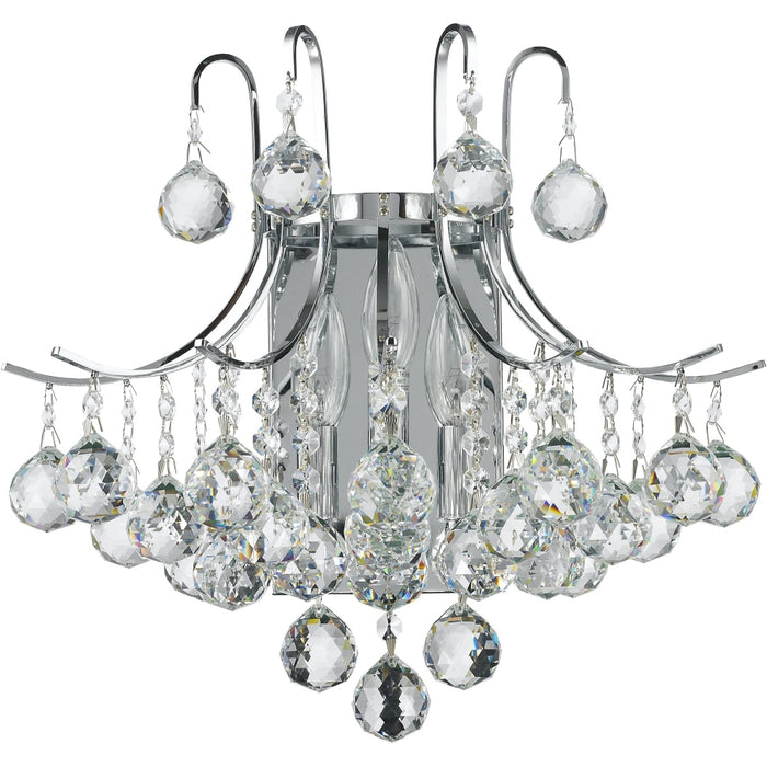 Empire Polished Chrome Clear Crystal 3 Light Wall Sconce - Wall Sconces