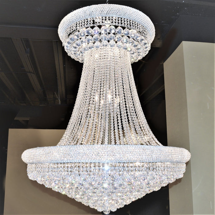 Empire Polished Chrome Clear Crystal 32 Light Chandelier - Chandeliers