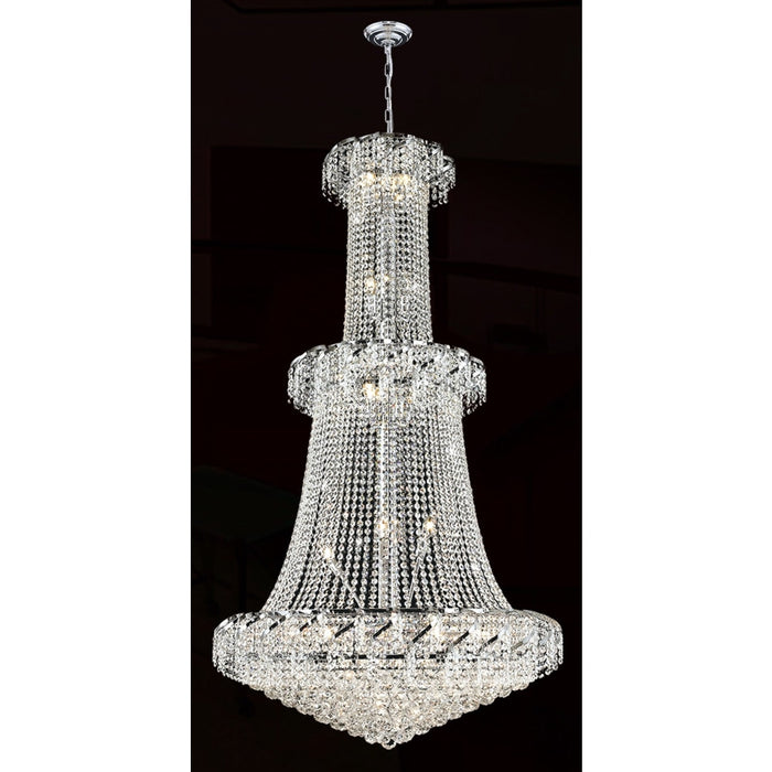 Empire Polished Chrome Clear Crystal 32 Light Chandelier - Chandeliers
