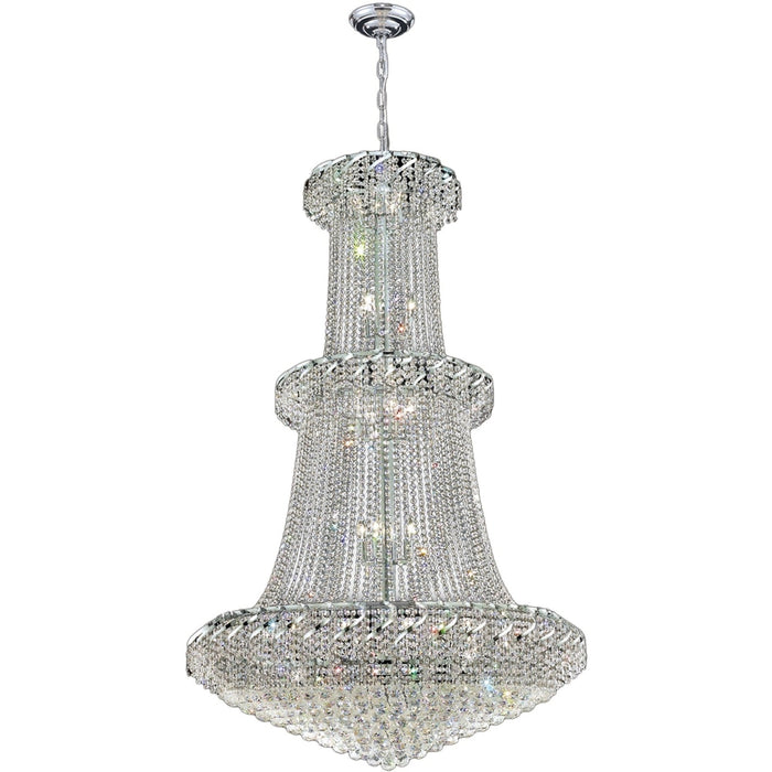 Empire Polished Chrome Clear Crystal 32 Light Chandelier - Chandeliers